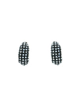 Oscar de la Renta Black Rhinestone Hoop Earrings Jewelry arcadeshops.com