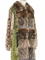 Lanvin Patchwork Fur Coat Outerwear arcadeshops.com