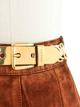 Gucci Pleated Cinnamon Suede Skirt Bottom arcadeshops.com