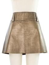 D&G Bronze Leather Mini Skirt Bottom arcadeshops.com