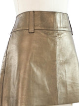 D&G Bronze Leather Mini Skirt Bottom arcadeshops.com