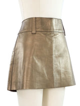 D&G Bronze Leather Mini Skirt Bottom arcadeshops.com