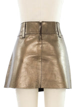 D&G Bronze Leather Mini Skirt Bottom arcadeshops.com