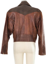 Brown Embossed Leather Bomber Jacket Jacket arcadeshops.com