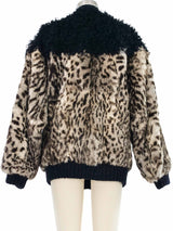 1980s Leopard Print Fur Cardigan Jacket arcadeshops.com