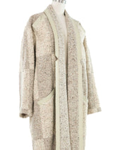 Speckled Ivory Tweed Overcoat Outerwear arcadeshops.com