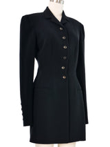 1980s Karl Lagerfeld Black Wool Coat Dress Dress arcadeshops.com