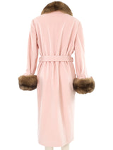 Bill Blass Fur Trimmed Baby Pink Coat Outerwear arcadeshops.com