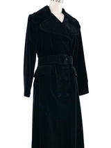 Double Breasted Black Velvet Coat Outerwear arcadeshops.com