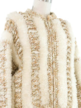 Cream Plush Knit Zip Jacket Jacket arcadeshops.com