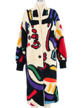 Graphic Knit Maxi Cardigan Outerwear arcadeshops.com