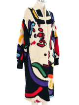 Graphic Knit Maxi Cardigan Outerwear arcadeshops.com