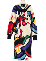 Graphic Knit Maxi Cardigan Outerwear arcadeshops.com