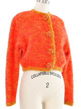 Peach Mohair Knit Cardigan Top arcadeshops.com
