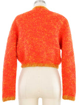 Peach Mohair Knit Cardigan Top arcadeshops.com