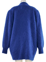 Embellished Blue Angora Cardigan Jacket arcadeshops.com