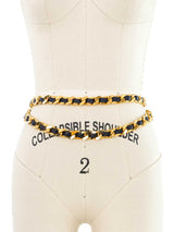Woven Leather and Chain Belt Accessory arcadeshops.com