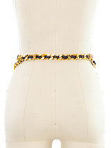 Woven Leather and Chain Belt Accessory arcadeshops.com
