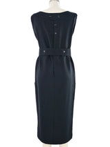 1990s Pierre Cardin Linen Sheath Dress