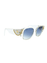 Emmanuelle Khanh Clear Crystal and Chain Sunglasses Accessory arcadeshops.com