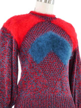 1980s Angora Trim Space Dyed Sweater