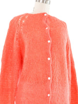 1960s Salmon Pink Mohair Cardigan