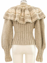 Hand Knit Wool Caped Sweater Top arcadeshops.com