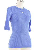 1970s Courreges Periwinkle Knit Top Top arcadeshops.com
