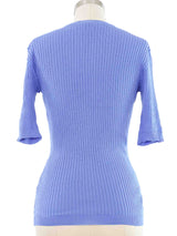 1970s Courreges Periwinkle Knit Top Top arcadeshops.com