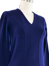 1970s Yves Saint Laurent Navy Sweater Top arcadeshops.com
