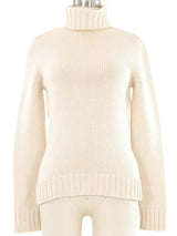 Celine Ivory Wool Turtleneck Sweater Top arcadeshops.com