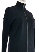 1980s Alaia Black Zip Sweater Top arcadeshops.com