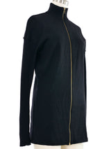 1980s Alaia Black Zip Sweater Top arcadeshops.com