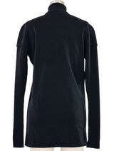 1980s Alaia Black Zip Sweater Top arcadeshops.com