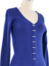 1970s Blue Knit Romper Suit arcadeshops.com