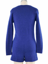 1970s Blue Knit Romper Suit arcadeshops.com