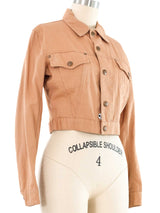 Junior Gaultier Fishnet Back Cropped Denim Jacket Jacket arcadeshops.com