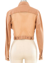 Junior Gaultier Fishnet Back Cropped Denim Jacket Jacket arcadeshops.com