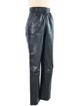 1980s Paco Rabanne Black Leather Pants Bottom arcadeshops.com