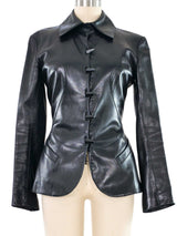 1990s Alaia Black Leather Blazer Jacket arcadeshops.com