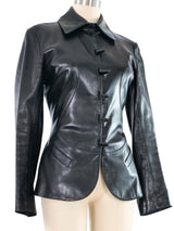 1990s Alaia Black Leather Blazer Jacket arcadeshops.com