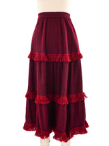 1970s Yves Saint Laurent Knit Fringe Trim Skirt Bottom arcadeshops.com