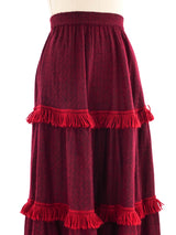 1970s Yves Saint Laurent Knit Fringe Trim Skirt Bottom arcadeshops.com