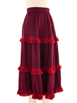 1970s Yves Saint Laurent Knit Fringe Trim Skirt Bottom arcadeshops.com