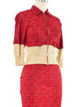 2000s Jean Paul Gaultier Red Jersey Skirt Ensemble Suit arcadeshops.com
