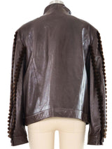 Escada Mink Trim Leather Jacket Jacket arcadeshops.com