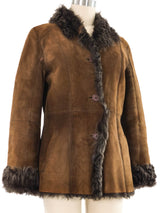 Caramel Shearling Suede Jacket Jacket arcadeshops.com