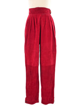 1970s Gucci Red Suede Pant Ensemble Suit arcadeshops.com