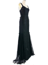 Alberta Ferretti Lace and Net Gown Dress arcadeshops.com