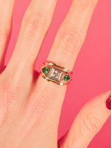 14k Emerald and Diamond Signet Ring Fine Jewelry arcadeshops.com